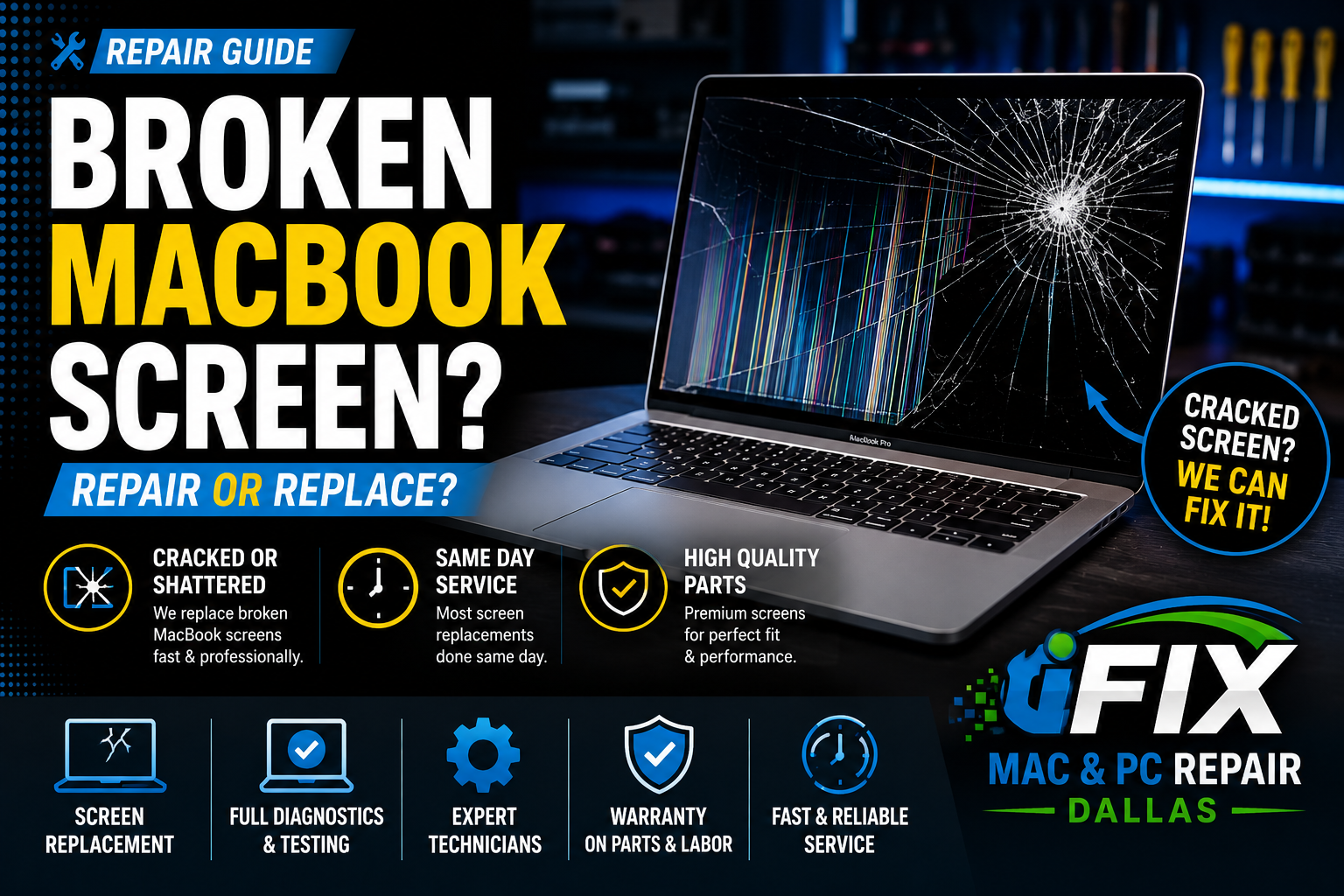 Broken MacBook Screen Replacement in Dallas | Repair Guide